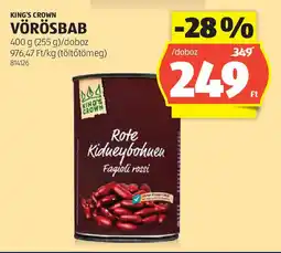 ALDI King's Crown vörösbab ajánlat