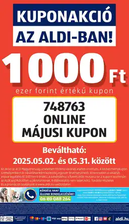 ALDI KUPONAKCIÓ AZ ALDI-BAN! 1000 FT ajánlat