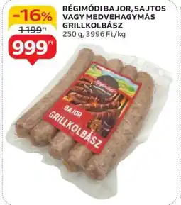 Auchan Régimódi Bajor, Sajtos vagy Medvehagymás Grillkolbász ajánlat