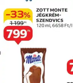 Auchan Zott Monte Jégkrém Szendvics ajánlat