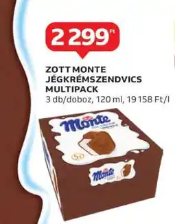 Auchan ZOTT MONTE JÉGKRÉMSZENDVICS MULTIPACK ajánlat