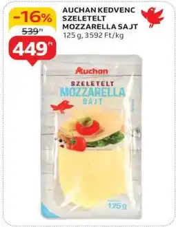 Auchan Auchan Kedvenc Szeletelt Mozzarella Sajt ajánlat