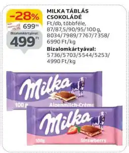 Auchan MILKA Táblás csokoládé ajánlat