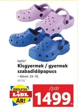 Lidl Kisgyermek / gyermek szabadidőpapucs ajánlat