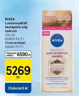 Tesco NIVEA Luminous630 testápoló olaj szérum ajánlat