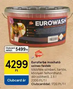 Tesco Eurofarbe mosható színes festék ajánlat