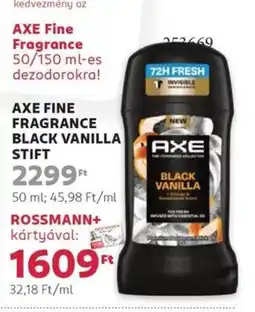 Rossmann Axe fine fragrance black vanilla stift ajánlat