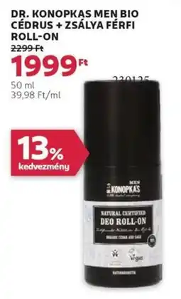 Rossmann Dr. konopkas men bio cédrus + zsálya férfi roll-on ajánlat