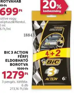 Rossmann Bic 3 action férfi eldobható borotva ajánlat