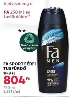Rossmann Fa sport férfi tusfürdő ajánlat