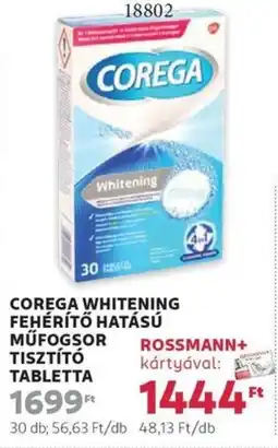 Rossmann Corega whitening fehérítő hatású műfogsor tisztító tabletta ajánlat
