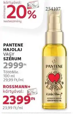 Rossmann Pantene hajolaj vagy szérum ajánlat