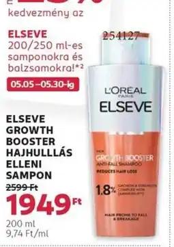 Rossmann Elseve growth booster hajhulllás elleni sampon ajánlat