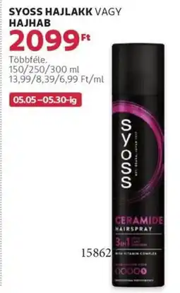Rossmann Syoss hajlakk vagy hajhab ajánlat