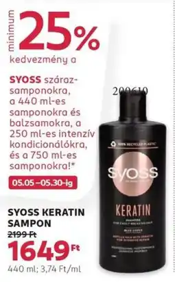 Rossmann Syoss keratin sampon ajánlat