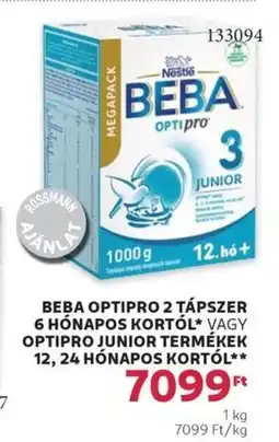 Rossmann Beba optipro 2 tápszer 6 hónapos kortól stb. ajánlat
