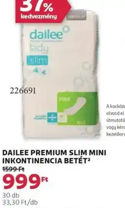 Rossmann Dailee premium slim mini inkontinencia betét ajánlat