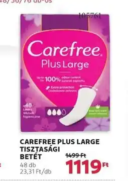Rossmann Carefree plus large tisztasági betét ajánlat