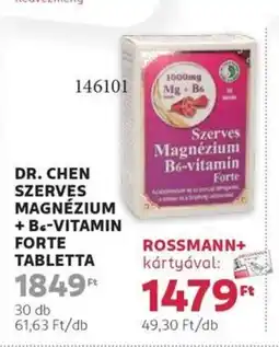 Rossmann Dr. chen szerves magnézium + b6-vitamin forte tabletta ajánlat