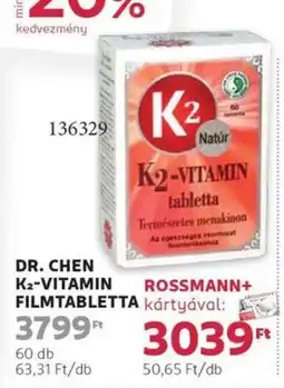 Rossmann Dr. chen k₂-vitamin filmtabletta ajánlat
