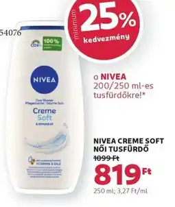 Rossmann Nivea creme soft női tusfürdő ajánlat