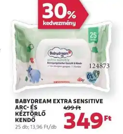 Rossmann Babydream extra sensitive arc- és kéztörlő kendő ajánlat
