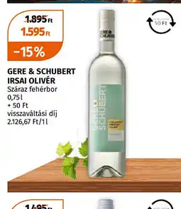 Müller Gere & Schubert Irsai Olivér ajánlat