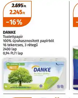 Müller Danke Toalettpapír ajánlat