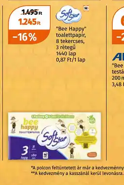 Müller Softstar "Bee Happy" toalettpapír ajánlat