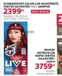 Rossmann Schwarzkopf color live hajszínező, tartós hajfesték vagy sampon ajánlat