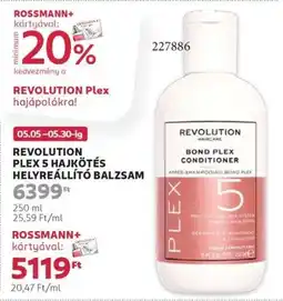 Rossmann Revolution plex 5 hajkötés helyreállító balzsam ajánlat