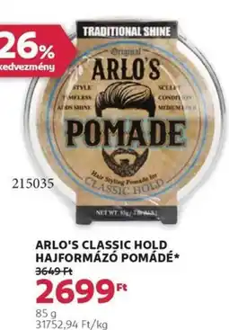 Rossmann Arlo's classic hold hajformázó pomádé ajánlat
