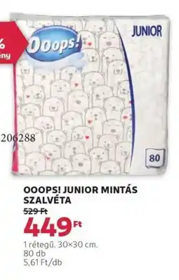 Rossmann Ooops! junior mintás szalvéta ajánlat
