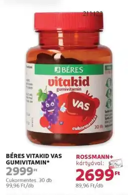 Rossmann Béres vitakid vas gumivitamin ajánlat