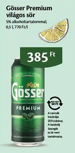 EcoFamily Gösser Premium világos sör ajánlat