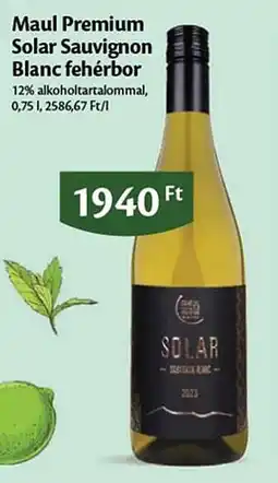 EcoFamily Maul Premium Solar Sauvignon Blanc fehérbor ajánlat