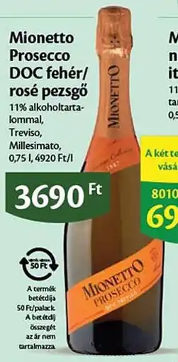 EcoFamily Mionetto Prosecco DOC fehér/ rosé pezsgő ajánlat