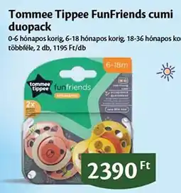 EcoFamily Tommee Tippee FunFriends cumi duopack ajánlat