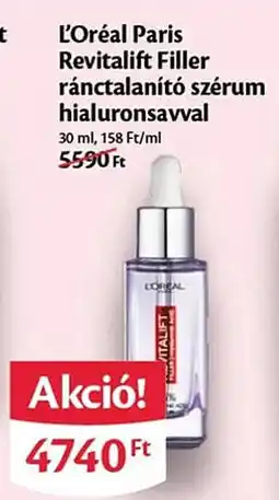EcoFamily L'oréal paris revitalift filler ránctalanító szérum hialuronsavval ajánlat