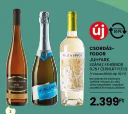 Spar CSORDÁS-FODOR JUHFARK SZÁRAZ FEHÉRBOR ajánlat