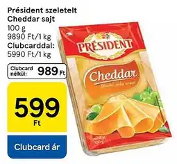Tesco Président szeletelt Cheddar sajt ajánlat