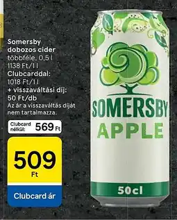 Tesco Somersby dobozos cider ajánlat