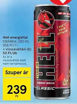 Tesco Hell energiaital ajánlat