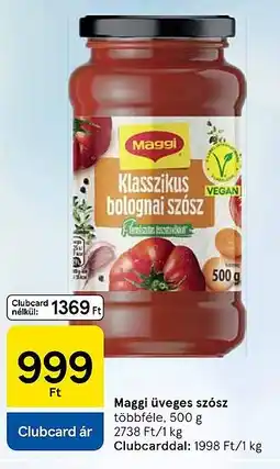 Tesco Maggi üveges szósz ajánlat