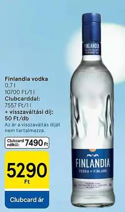 Tesco Finlandia vodka ajánlat
