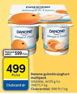 Tesco Danone gyümölcsjoghurt multipack ajánlat