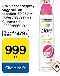 Tesco Dove dezodorspray vagy roll-on ajánlat
