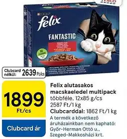 Tesco Felix alutasakos macskaeledel multipack ajánlat