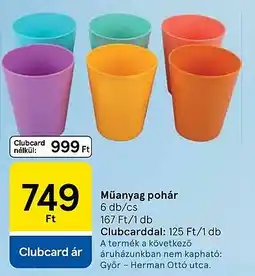 Tesco Műanyag pohár ajánlat