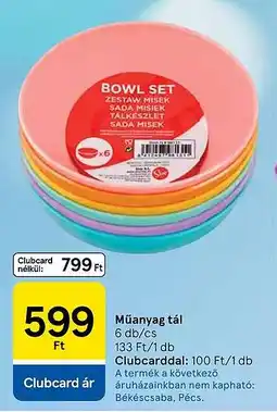 Tesco Műanyag tál ajánlat